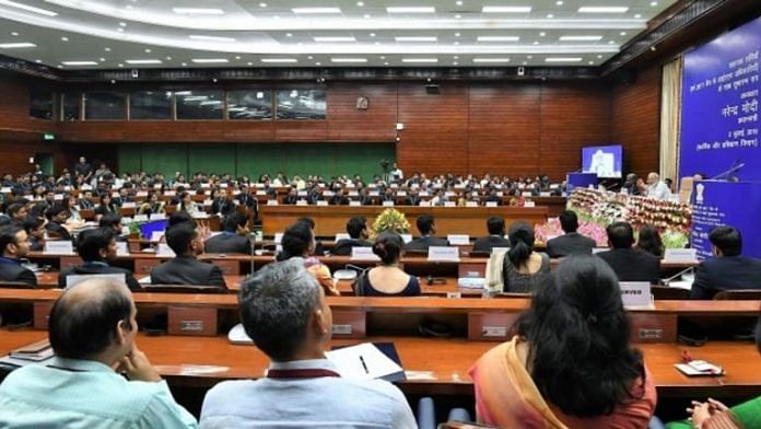 IAS officers being addressed by PM Narendra Modi (file photo) | narendramodi.in