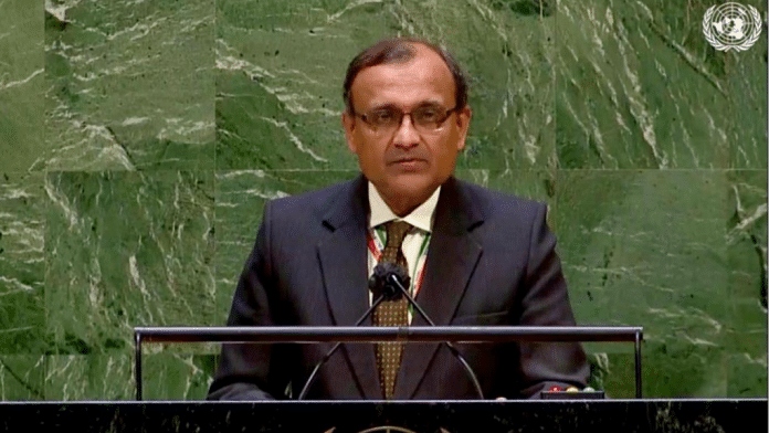 File photo of Indian envoy T.S. Tirumurti at the UNSC | Twitter/@IndiaUNNewYork