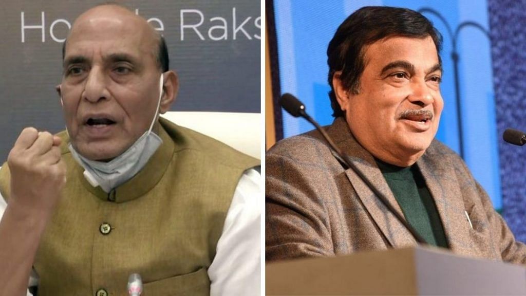 Defence Minister Rajnath Singh and Highways Minister Nitin Gadkari | ANI and Facebook