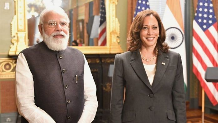 PM Narendra Modi and US Vice-President Kamala Harris in Washington Friday | Twitter | @PMOIndia