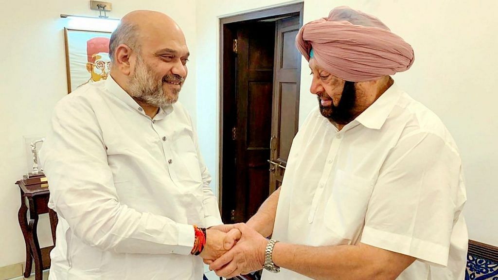 File photo of Home Minister Amit Shah and former Punjab CM Captain Amarinder Singh | PTI