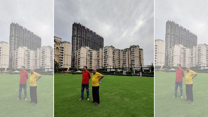The Supertech Emerald Court complex in Noida. The two underconstruction towers are seen in the backdrop | Tanushree Pandey | ThePrint