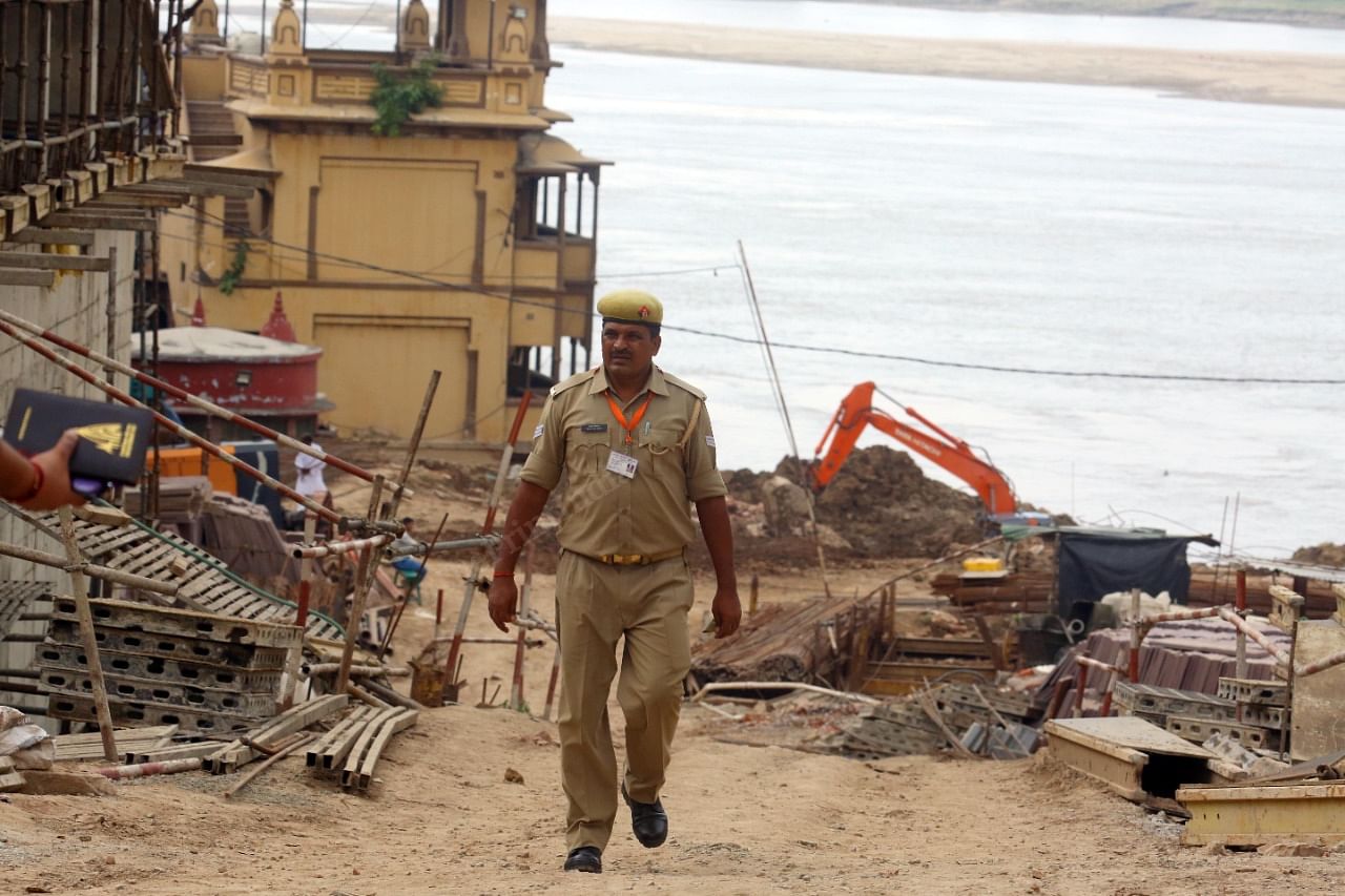 Security personnel visiting the site | Photo: Praveen Jain | ThePrint