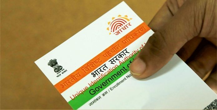 File image of an Aadhaar card | Photo: Manisha Mondal | ThePrint