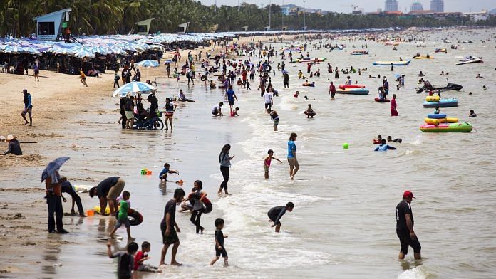 Visitors at Bangsaen Beach in Chonburi, Thailand | Bloomberg File Photo