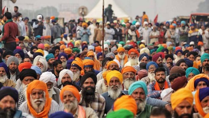 Farmers protesting at Singhu border | Representational image | Photo: Manisha Mondal | ThePrint