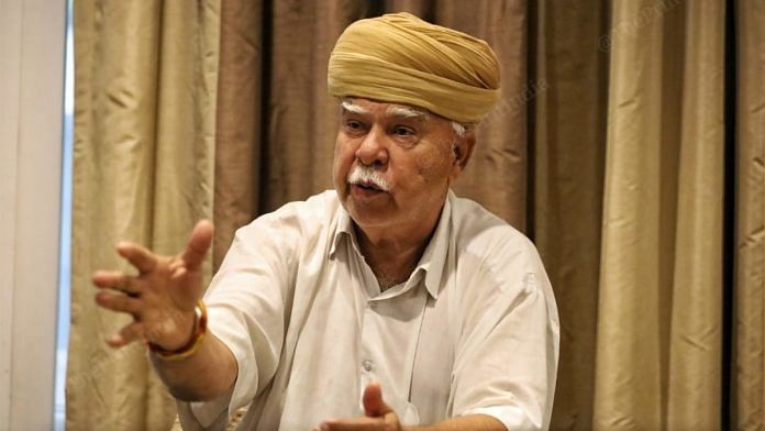 Lokendra Singh Kalvi, founder of Karni Sena, Wednesday at Hotel Diplomat in New Delhi | Photo: Manisha Mondal/ThePrint