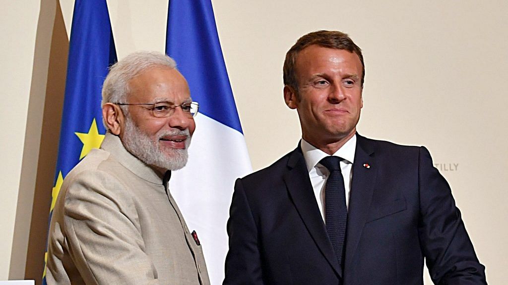 File photo of Prime Minister Narendra Modi and President of France Emmanuel Macron | ANI Photo