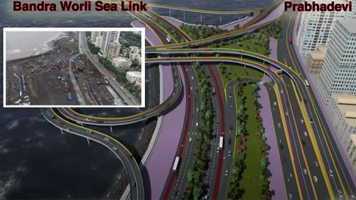An aerial view of the proposed Mumbai coastal road | Photo: BMC