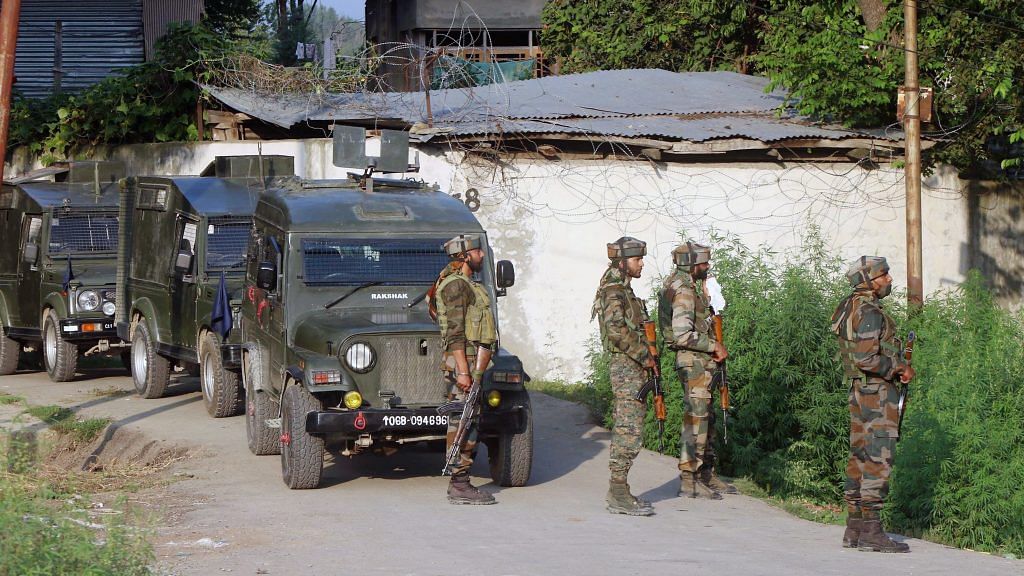 Army soldiers during an operation against militants in Kulgam | Representational image | ANI File Photo
