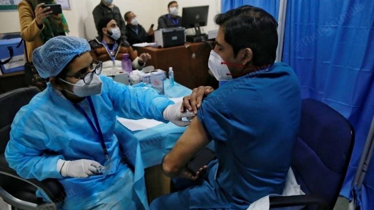 shots File photo of a health worker administering a Covid vaccine at a hospital in New Delhi | Photo: Manisha Mondal | ThePrint