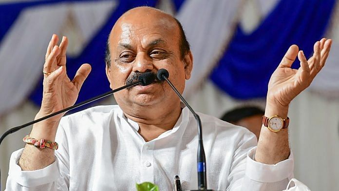 Karnataka Chief Minister Basavaraj Bommai speaks during an event on 3 September 2021 | PTI