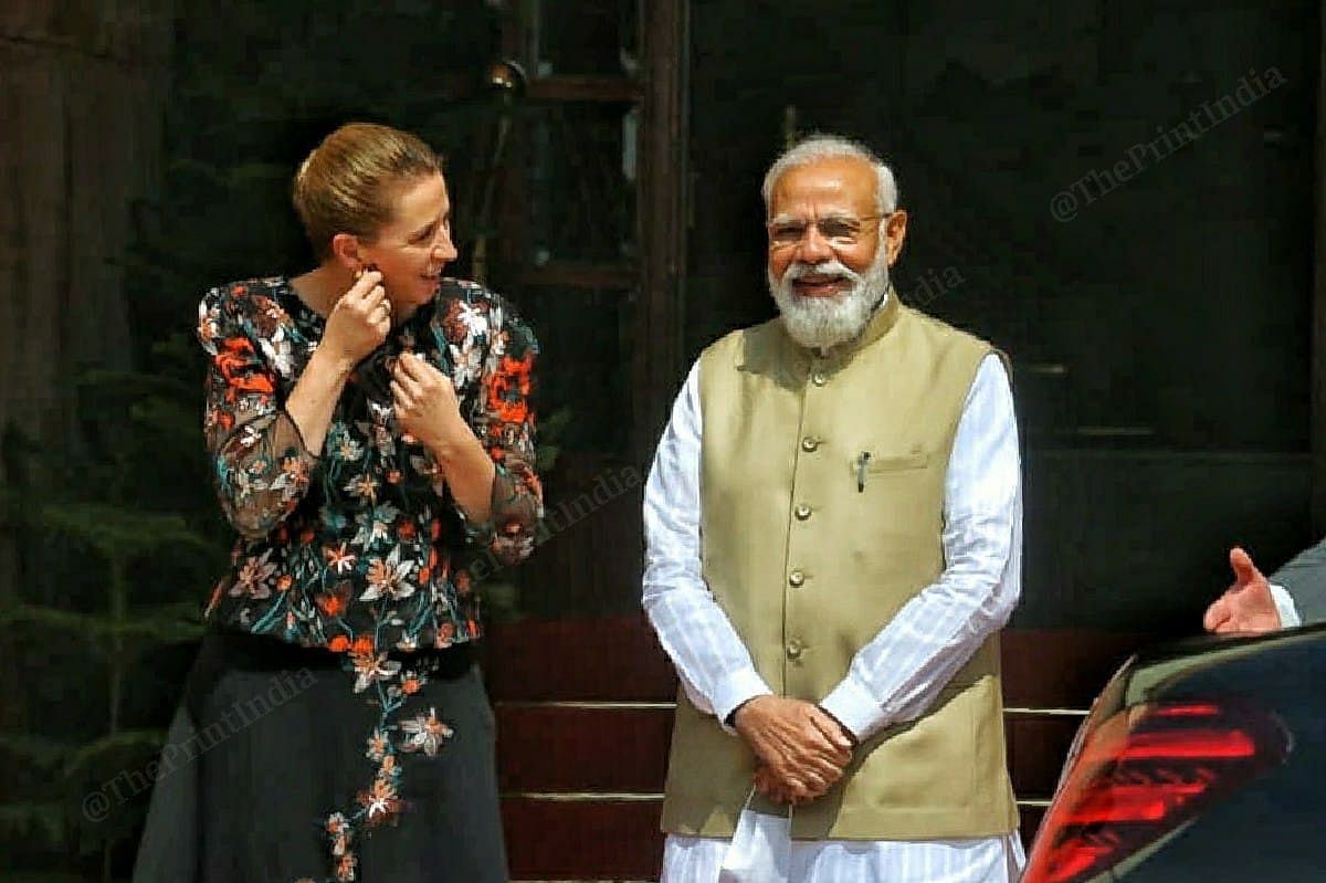 Mette Fredericksen and PM Modi at Hyderabad House | Photo: Praveen Jain | ThePrint