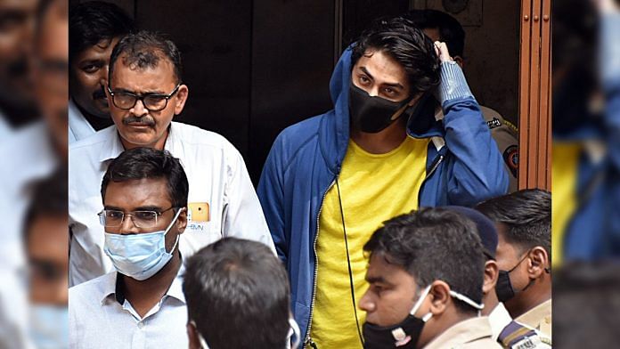 Bollywood actor Shah Rukh Khan's son Aryan Khan along with other accused leaves the NCB office in Mumbai, on 3 October 2021 | ANI photo