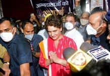 Congress leaders Rahul Gandhi and Priyanka Gandhi leave from Sitapur to meet the victims' families of Lakhimpur Kheri violence, on 6 October 2021 | ANI photo