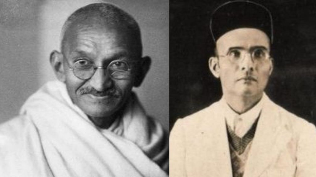 Mohandas Karamchand Gandhi and Vinayak Damodar Savarkar | Image for representation