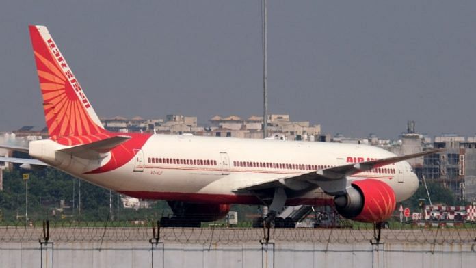 An Air India Ltd. aircraft on the tarmac at the Indira Gandhi International Airport in New Delhi | Bloomberg