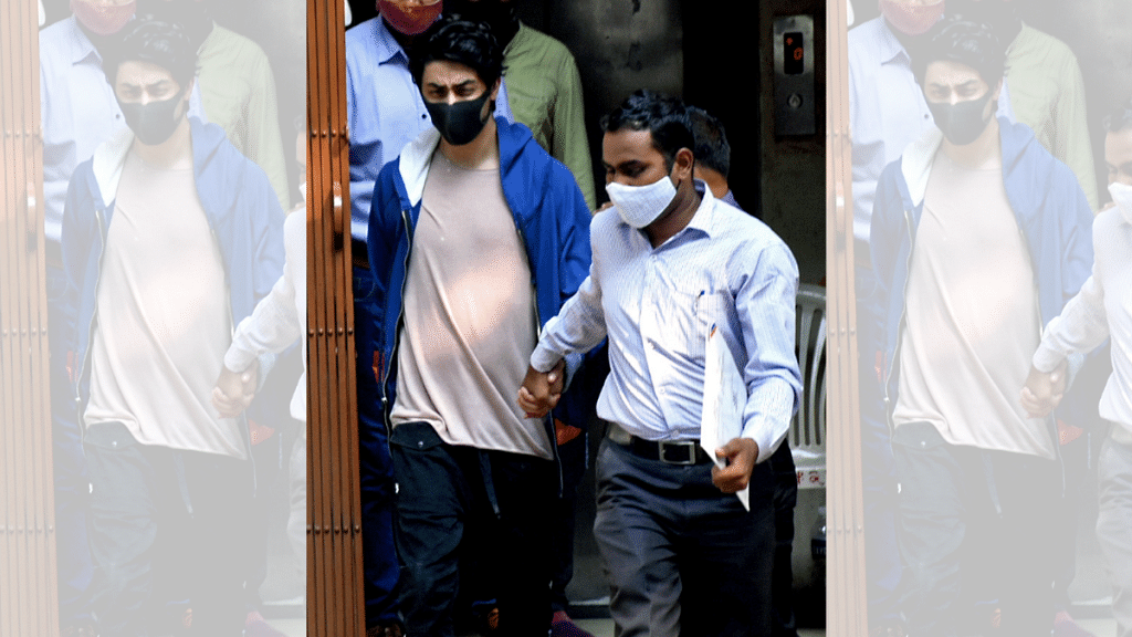 Aryan Khan, arrested in drugs case, at the NCB office after a medical check-up, in Mumbai on 6 October 2021 | Photo: ANI