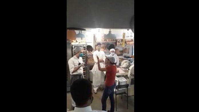 Screengrab of a viral video of a woman screaming at a chef. Photo Credit: Twitter