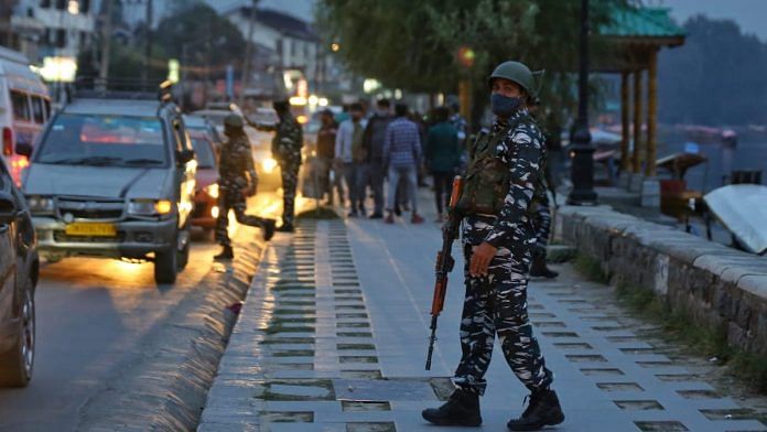 Security personnel in Srinagar, October 2021 | Suraj Singh Bisht/ThePrint