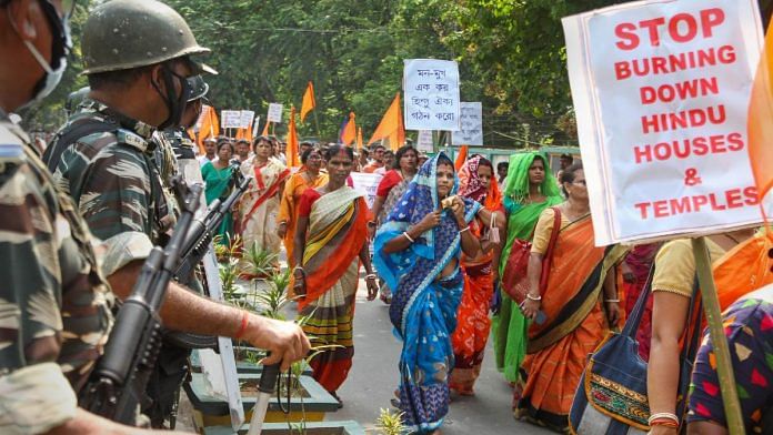 A protest in Tripura against communal violence targeting Hindus in Bangladesh | Representational photo | PTI