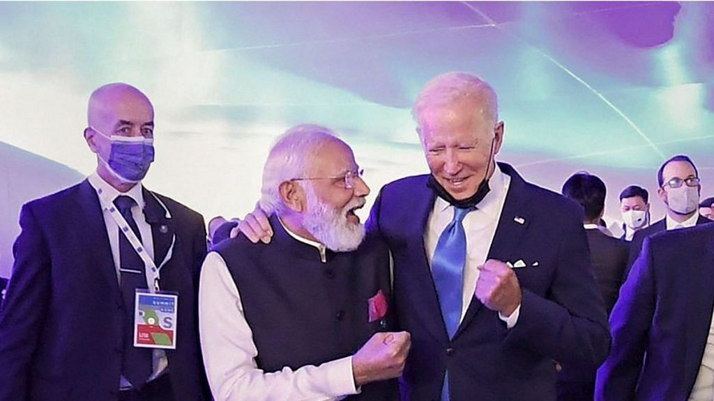 Prime Minister Narendra Modi with US President Joe Biden at the G20 Italy Summit in Rome | PTI File Photo