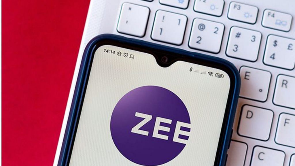 The Zee Entertainment Enterprises logo displayed on a smartphone. Photographer: SOPA Images/LightRocket/Getty Images via Bloomberg