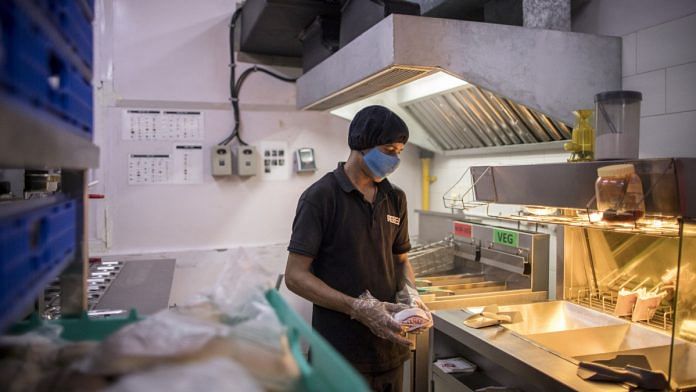 An employee makes a sandwich on a Wendy's order at the Rebel Foods Ltd. cloud kitchen in Noida on Friday 12 March 2021| Bloomberg