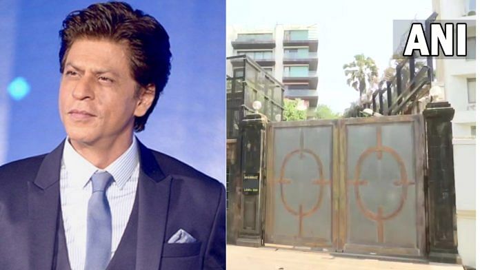 File photo of actor Shahrukh Khan and his residence 'Mannat' in Mumbai | ThePrint Photo/ Twitter/@ANI