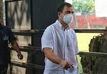 Rahul Gandhi arrives at the Congress headquarters on Akbar Road in New Delhi ahead of the CWC meeting Saturday | Photo: Praveen Jain/ThePrint