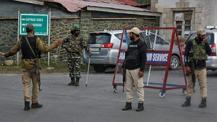 (Representational image) Security personnel in Srinagar| Photo: Praveen Jain/ThePrint