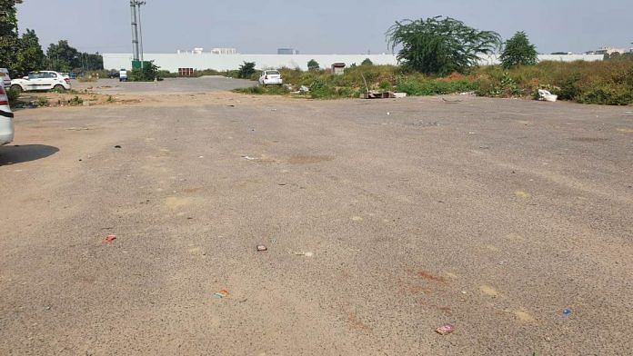 The open space at Sector 47 Gurugram where namaz was offered before protests led to a shift in location | Soniya Agrawal | ThePrint