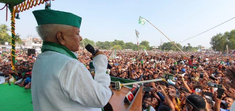 Lalu back in poll mode after 6 years, minus his trademark wit but with mass appeal intact
