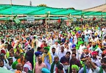Farmers at the Muzaffarnagar mahapanchayat in September | Twitter/@_YogendraYadav