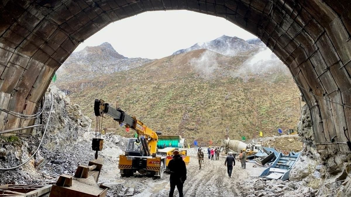 Work ongoing at the under-construction Sela Tunnel in Arunachal Pradesh. | Photo: Nirmal Poddar/ThePrint