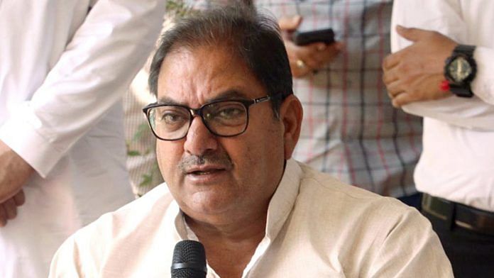 A file photo of Indian National Lok Dal leader Abhay Singh Chautala. | Photo: ANI