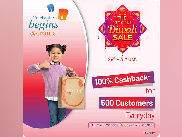 Croma announces Diwali sale with a promise of 100 percent cashback for 500 customers