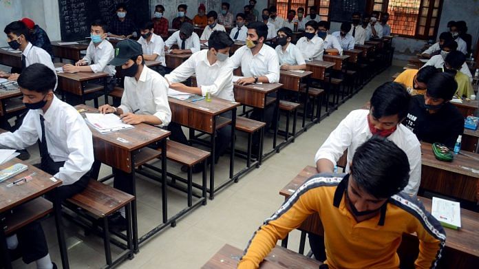 Students sit for the class 10 board examination in Jammu and Kashmir | Representational image | ANI photo
