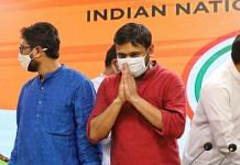 Kanhaiya Kumar at the Congress headquarters in New Delhi during his induction into the party on 28 September 2021 | Manisha Mondal | ThePrint
