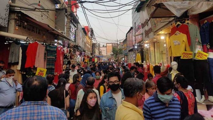 Representative image | A crowded market in Delhi. | Photo: Bismee Taskin | ThePrint