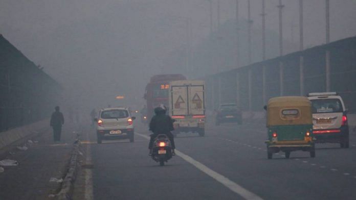 File photo of smog in Delhi. Some doctors have called air pollution a bigger threat than Covid-19.| Photo: Suraj Singh Bisht | ThePrint