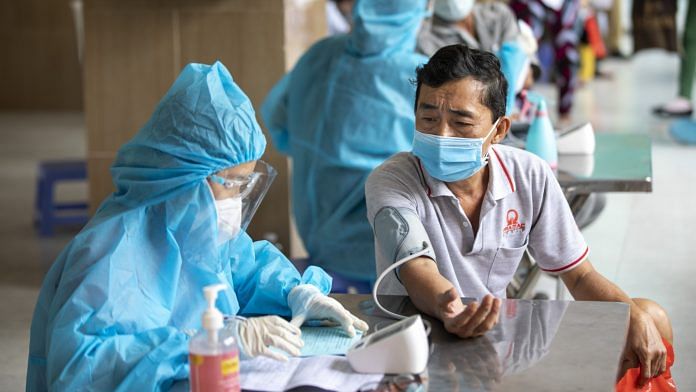 At a vaccination center in Ho Chi Minh City, Vietnam, on 5 August, 2021. Photo: Maika Elan/Bloomberg