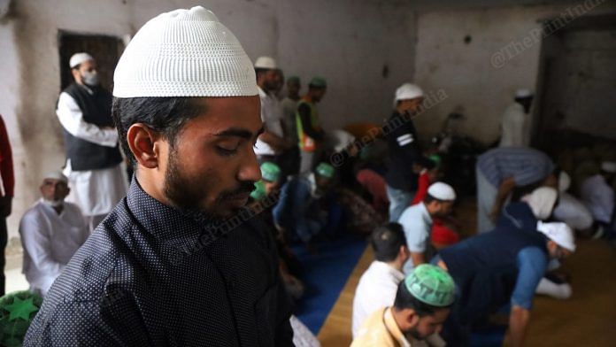 There are around 50 people who came for Friday prayers | Photo: Manisha Mondal | ThePrint