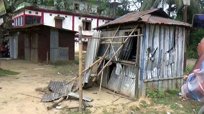 A hut damaged in Tripura's North district during violence in the state last month | ANI