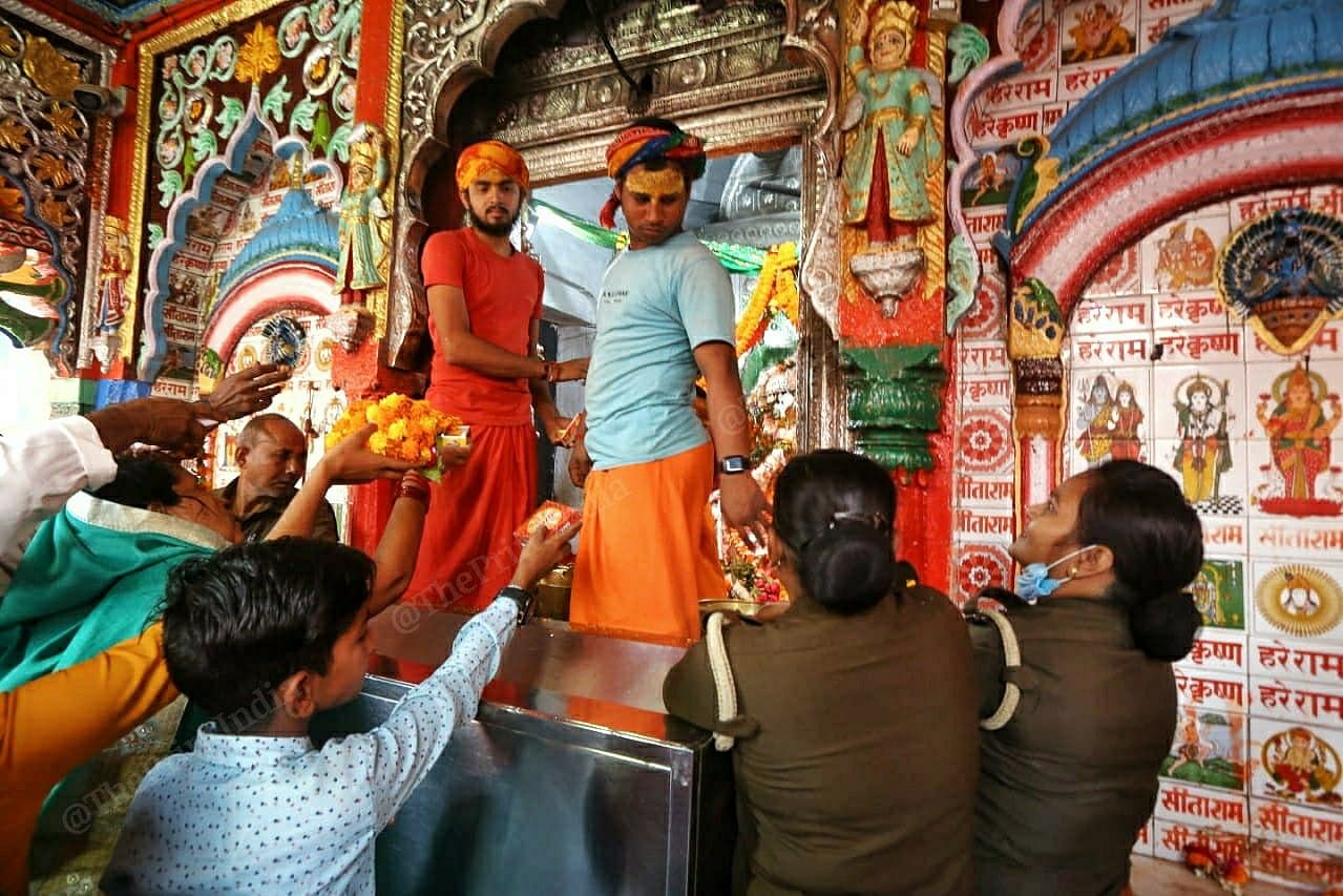 Devotees at the temple | Photo: Praveen Jain | ThePrint 