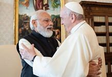 A picture of the meeting between Pope Francis and Narendra Modi. | Photo Credit: Twitter/@narendramodi