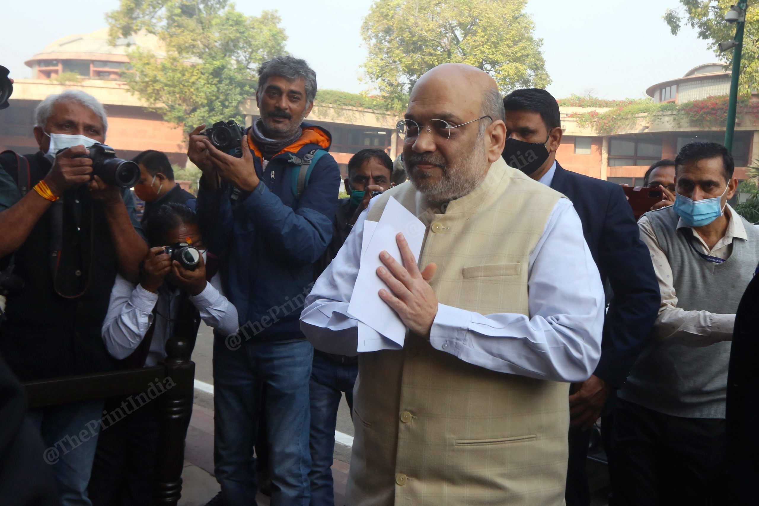 Home Minister Amit Shah entering the Parliament House | Photo: Praveen Jain | ThePrint