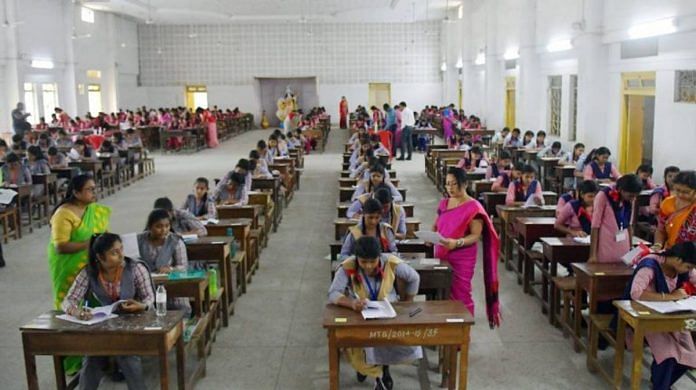 File photo of students writing their board exams | ANI