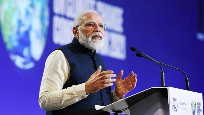 File photo of PM Narendra Modi at the COP26 summit in Glasgow | ANI photo