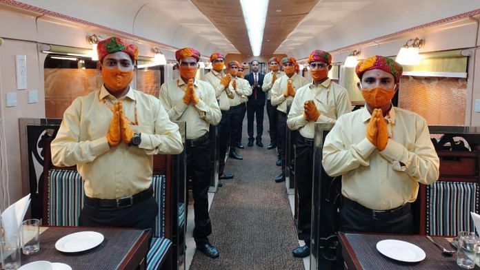IRCTC has now changed the uniform of its staff on the Ramayana Yatra Express to yellow shirts and black pants | Twitter | @IRCTCofficial